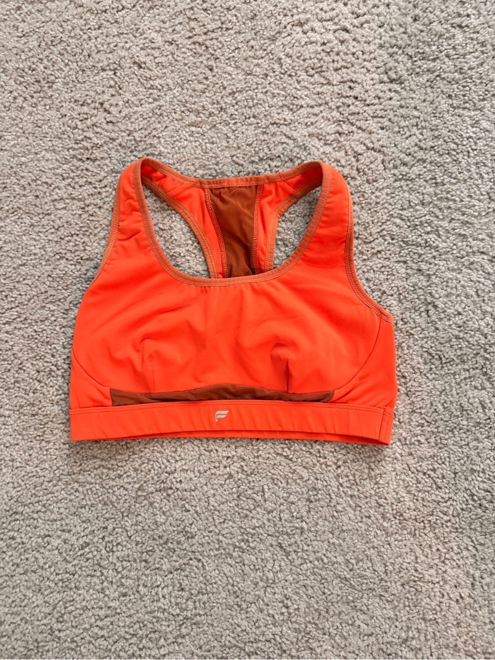 Fabletics Bright Orange Racerback Sports Bra